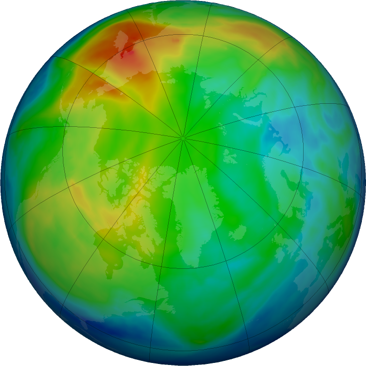 Arctic ozone map for 02 December 2018